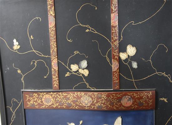 A pair of Japanese Shibayama panels, late 19th century, 158.5cm x 69cm